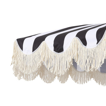 Mariner 6.5 ft. Classic Cottage Fringe Tassel Market Beach Umbrella